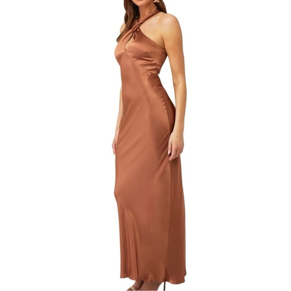 Shona joy La Lune high neck twist silky maxi dress size 4